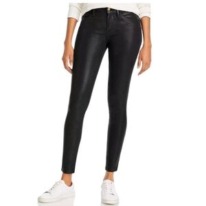 Frame Womens Jeans Size 27 Black Le Skinny De Jeanne Coated Five Pocket New